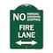 Signmission No Parking Standing or Stopping Fire Lane with Bidirectional Arrow, Green & White, GW-1824-23613 A-DES-GW-1824-23613 - alternate 1